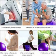 Pelota Fitness De Ejercicio para Yoga Pilates con Bomba para Pilates Yoga DEmbarazo Eporte Ejercicios Abdominales Y Ejercicios Bsicos Fitness Equilibrio Gym - Violeta + 65cm - Ver 7