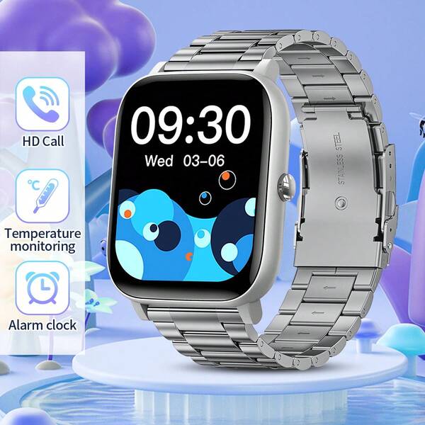 SIEMORL Men's Women's Smart Watch (Accept/Dial Call), 1.85 Inch Fitness Tracker With Calorie Tracker, Pedometer, Multi-Sports Mode, Call Reminder And Rejection, Android Smart Band Fitness Watch, Women's/Men's Gift, Birthday Gift