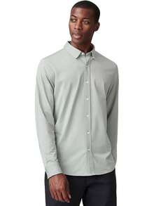 Men's Commuter Shirt, Performance Dress Shirts For Men, Machine Washable, Wrinkle Resistant, Slim Fit Button Down Shirthalloween - Sage Green Oxford - View 1