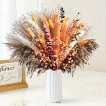 38/65/110 支装豪华人造蒲苇草花束 - 波西米亚风干花，适用于家居装饰、婚礼、乡村派对和婴儿派对 | 耐用、易于保养、用途广泛的中心装饰品，白色、米色和棕色调 | 简易花瓶填充物 | 优雅的桌面装饰、秋季装饰、返校季房间装饰、学习用品