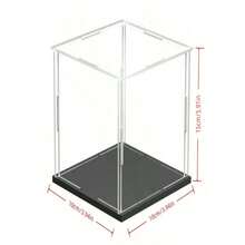 1pc Customized Transparent Acrylic Dustproof Display Box, Suitable For Displaying Flowers, Figurines Or Collectibles (Please Remove The Protective Film Before Use, And Select The Appropriate Size According To Your Needs) - Black - View 18