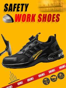 Light Steel Toe Safety Shoes Men's Work Sneaker Easy Wear Work Safety Boots Breathable Sport Work Shoes Men Boots Work Safety Shoes Men's Safety Boots Anti Smash Work Shoes With Steel Toe Shoes Men Work Boots Anti-Stab Safety Sneakers Male,Shoes For Shoes,Safety Shoes,Work Boots,Steel Toe Cap Trainers,Steel Toe Cap Boots,Work Shoes Comfortable Work Shoes Men Steel Toe Boots Hiking Shoes Outdoor,Men Shoes - Black - View 1