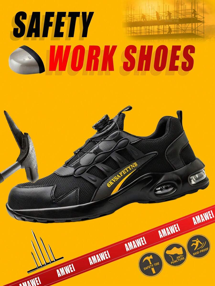 Light Steel Toe Safety Shoes Men's Work Sneaker Easy Wear Work Safety Boots Breathable Sport Work Shoes Men Boots Work Safety Shoes Men's Safety Boots Anti Smash Work Shoes With Steel Toe Shoes Men Work Boots Anti-Stab Safety Sneakers Male,Shoes For Shoes,Safety Shoes,Work Boots,Steel Toe Cap Trainers,Steel Toe Cap Boots,Work Shoes Comfortable Work Shoes Men Steel Toe Boots Hiking Shoes Outdoor,Men Shoes - Black - View 1