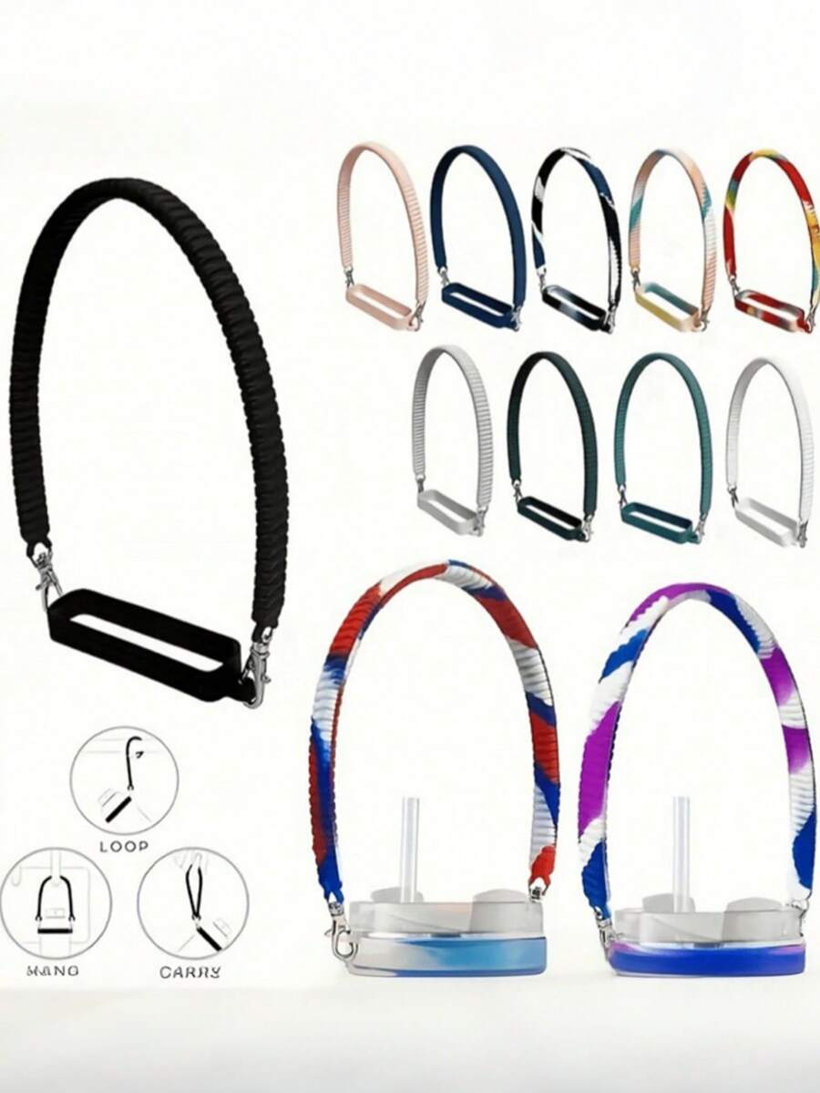 1 dây đeo bình nước mềm mại và bền chắc - Dây đeo bình nước bằng silicon - Phù hợp với hầu hết các loại bình nước từ 8-40oz - Phụ kiện bình nước - Nhiều màu - Xem 1