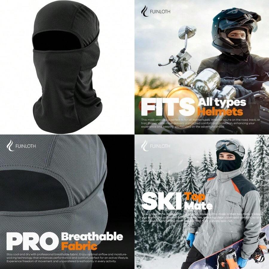 Fuinloth Balaclava Shiesty Ski Mask Cooling Motorcycle UV Protector Neck Gaiter For Men Women