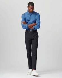 Men's Commuter Shirt, Performance Dress Shirts For Men, Machine Washable, Wrinkle Resistant, Slim Fit Button Down Shirthalloween - Medium Blue Oxford - View 7