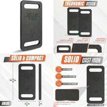 Yes4All Placa De Ruck de Hierro Fundido 4.5-20 KGs - Multi Pesos Disponibles: 10, 15, 20, 25, 30, 35, 45 Libras| Plato Ruck Nueva Versión para Rucking, Sentadillas, Entrenamiento de fuerza(20 Libras) - Tipo 1 - Ver 1