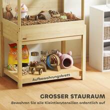 Hamster Cage 2 Levels Rodent Cage Small Animal Cage With Folding Lid, Large 83.2 X 50 X 103 Cm Natural Wood - Apricot - View 4