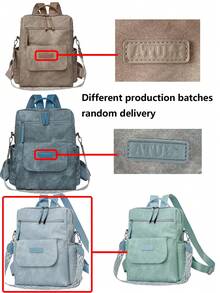 防盗复古PU软皮背包，多功能时尚日常包，多口袋轻便旅行包，大容量简约背包，便捷背包，适合学生、护士、教师、商务人士、旅行、商务、通勤、购物、办公、约会、徒步、训练、工作，生日礼物、节日礼物，背包 - 彩色 - 查看 11