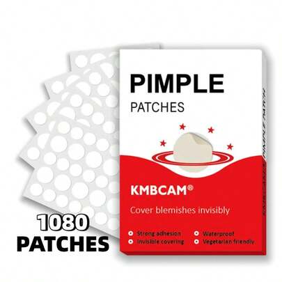 KMBCAM Pimple Patches For Face, Hydrocolloid Acne Patches, Cute Round Shape Zit Covers, Spot Stickers With Tea Tree, Salicylic Acid & Cica Oil| 2 Sizes (9mm, 12mm) |288 Count Skincare Clear