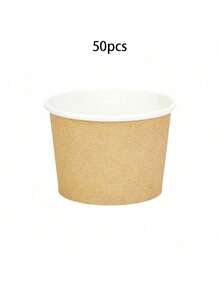 10pcs/20pcs/50pcs Kraft Color Mini Ice Cream Cups Paper Frozen Yogurt Bowls Hot And Cold Foods Perfect For Fall Birthday Thanksgiving Day Party Supplies Favors - True Color - View 8