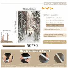 1 件，帆布墙画，带框墙面装饰，复古圣诞老人和圣诞树艺术品，非常适合客厅、卧室或入口处的节日墙面装饰，节日礼物创意，冬季装饰，圣诞节家居装饰，圣诞节