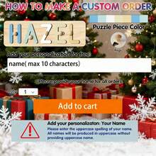 1pc Customized Name Puzzle, Personalized 3D Letter Puzzle And Wooden Name Puzzle. Ideal Gift For Baby Boys Or Baby Girls, Suitable For Birthday, Christmas, Anniversary! - Blue-brown With Nails - View 5