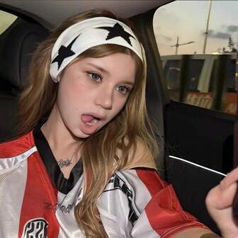 Retro American Star Knitted Headband, Elastic Wide Hiphop Headwrap, Casual Sports Headband With Butterfly & Star Design, Polyester, All Season Hair Accessories Winter Scarf Warm Hair Bands Women Bandanas