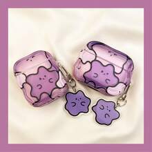 Estuche para auriculares de slime morado lindo, funda protectora suave compatible con auriculares Apple - transparente - Ver 1