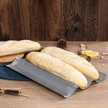 PIQIUQIU Baguette Bandeja para hornear baguette 38 x 245 cm - gris - Ver 4