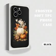 Winter New Autumn Pumpkin Floral Decorative Print Full Package Mixed Color Phone Case For Phone17 Pro MAX/11/12/13/14/15/15 Pro/15 Plus/15 Pro Max/X/XS Max/XR/11 Pro/12 Pro/13 Pro/14 Pro/12 Mini/13 Mini/11 Pro Max/12 Pro Max/13 Pro Max/14 Pro Max/14 Plus/6/6s/6 Plus/7/8/16 Pro/16 Plus/16 Pro Max Galaxy  A54/A14/A12/A13/A15/A32/A33/A24/A52S/S20/S21/S22/S23/S24/S23 Plus/S24 Ultra/S25/A15/A33/A23 Android Phone Case, Essential For Daily Commuting, MagSafe Support, Not Yellowing, Halloween Gift, Virgin Mary UV Print, Independence Day Gift, Christmas Pattern, Valentine's Day Gift, Birthday Gift For Friends And Family - 黑色 - 查看 5