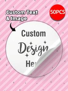 1-100pcs Personalized Tags - Custom Circular Stickers With Any Design Image Logo Text, Waterproof Stickers, Custom Thank-You Label Stickers, Colorful Customization, Personalization, School, Home, Office, Multifunctional, Housewarming, Home And Life, Art, Handicrafts And Sewing, Customized Stickers - White - View 19