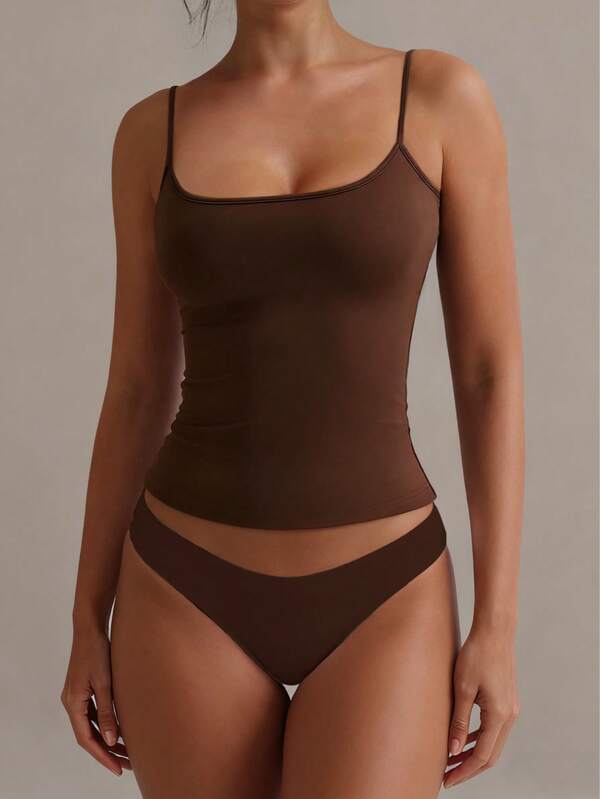 XLLAIS Sexy Backless Women's Camisole Elastic Casual Spaghetti Strap Top