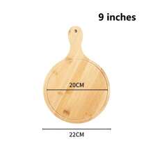 1pc 6/7/8/9/10 Inch Bamboo Wooden Pizza Board Round With Handle Pizza Baking Tray Pizza Stone Cutting Board Platter Kitchen Cake Bakeware Tools