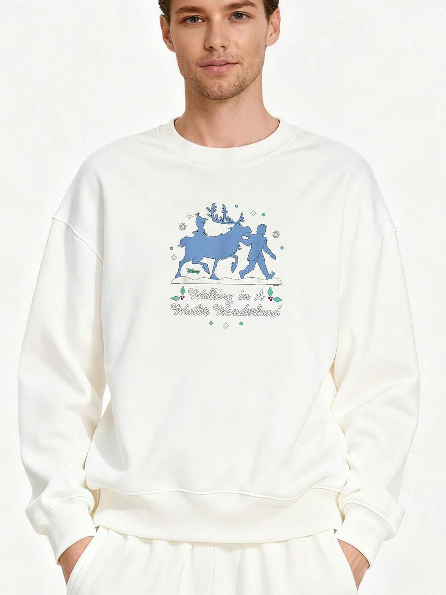 Sudadera de manga larga Frozen Caminando en un mundo de invierno - Blanco - Ver 1