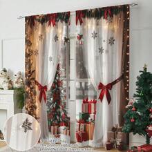 Christmas Forest Theme Polyester - 2 Pieces Set Boho Style Washable Lightweight Decorative Hanging , Machine Wash For Various Rooms