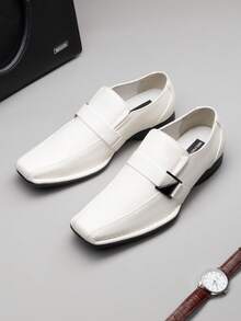 Men's Lined Dress Loafers Formal Shoes Men Dress Loafer Shoe Slip On Moccasins Daily Comfort Leather - 白色 - 查看 1