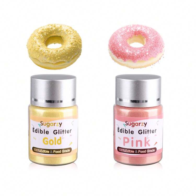 可食用饮料闪光粉，10克糖屑蛋糕装饰用品，可食用鸡尾酒光泽粉，烘焙用食用色素闪光粉，蛋糕纸杯蛋糕饼干饮料糖果草莓装饰，万圣节圣诞派对用品 - 彩色 - 查看 18