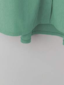 Women High Low Solid Color Casual Blouse Shirt, Autumn,Long Sleeve Tops Spring - Mint Green - View 5