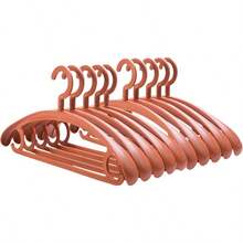 Trrcylp 10 Pack Heavy Duty Hangers Plastic 25 Lb Capacity Swivel Hook Clothes Hanger Wide Shoulder Non Slip Thick Coat Hanger Orange