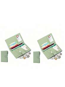 1 件 RFID 屏蔽超薄多功能护照夹，PU 皮革钱包证件卡收纳盒，适合所有季节正式/商务正式情人节创意 - 多色 - 查看 14