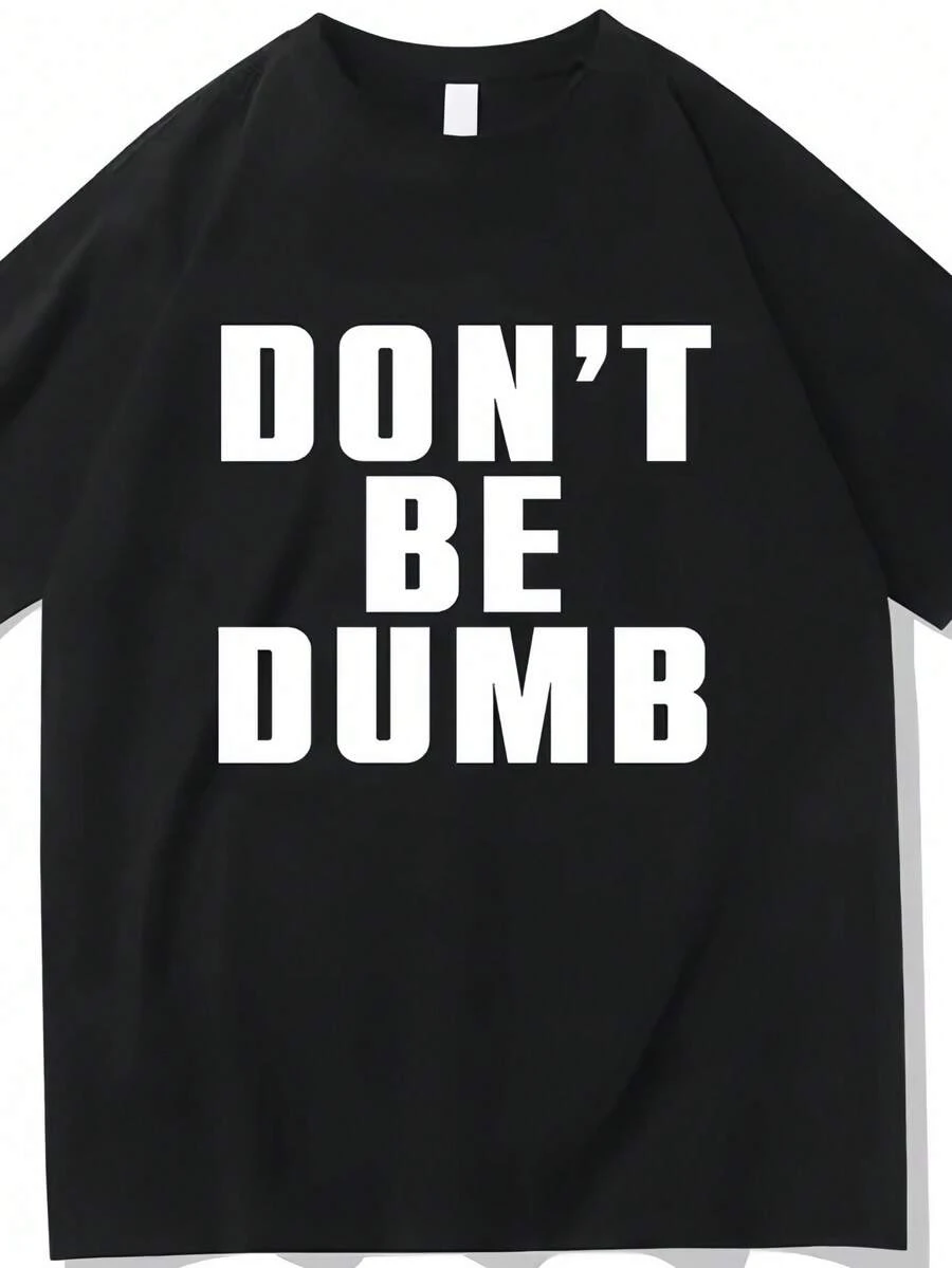 Asap Rocky Don't Be Dumb Clothing Tee Shirt Homme New In Top & Tees Short Sleeve Round Neck Printing Pullover T-Shirts 50469_1 - 黑色 - 查看 1