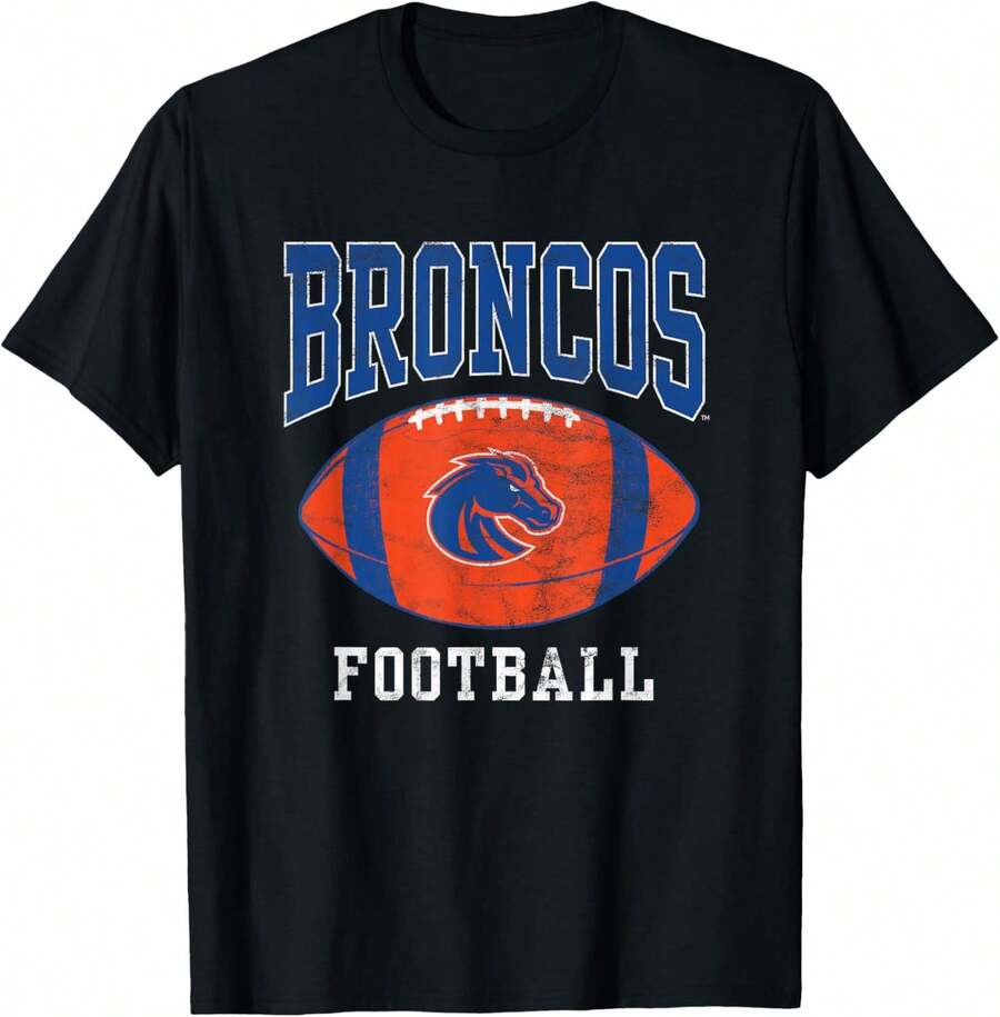 Boise State University BSU Broncos Football Ball T-Shirt - màu đen - Xem 1
