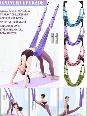 1pc Waist & Leg Resistance Band/Yoga Fitness Band, Leg Stretching Assist Trainer, Yoga Stretching Strap, Back Bending Forked Strap, Suitable For Fitness, Dance, Ballet, Gymnastics Leg Stretching, Adjustable Fitness Band For Waist Training, Stretching Door Anchor Elastic Trainer, Back Bending Assist, Suitable For Yoga Practitioners & Ballet Dancers