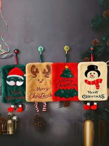 1pc Christmas Hanging Hand Towel For Kitchen, Bathroom, Quick Dry Absorbent Decorative Cloth