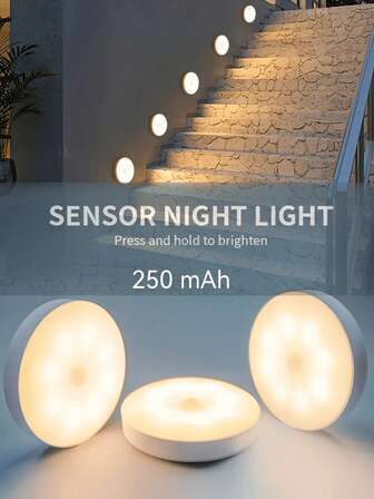 1pc Wireless Motion Sensor Night Light, Bedroom Decor Light, LED Detector Wall Decorative Lamp, Intelligent Induction Lamp, For Staircase Closet Room