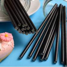 Black,White And Khaki Paper Straws(50 Pcs), Disposable Drinking Straws Bulk For Halloween Party Supplies, Birthday, Wedding, Bridal/Baby Shower And Holiday Christmas Celebrations