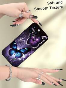 1 pieza Funda de teléfono suave y versátil con estampado de mariposa colorida, adecuada como regalo para novia, mejor amiga, esposa, amante, tía, jefa, hermana, pareja, compañeros de clase, maestro, cumpleaños, vacaciones, acabado mate negro con protección completa contra el polvo y el agua compatible con iPhone 17/13/16/15/14/13/12/11/Pro/ProMax/X/XR/XS/XSMAX/7/8/PLUS y modelos