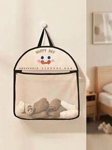 1 bolsa de armazenamento de malha para pendurar, bolsa de armazenamento multifuncional para pendurar na parede, bolsa de armazenamento de malha para pendurar com desenho animado fofo, organizador de roupas de poliéster respirável e lavável, bolsa de separação de roupas íntimas e meias para parede, organizador de banheiro, banheiro, quarto, casa, organização de cozinha
