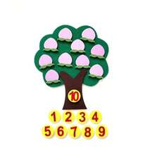 1/5 件毛毡和无纺布蒙特梭利果树数学学习玩具，数字 1-10，教育用品，学龄前学习玩具，数学玩具，圣诞礼物 - 彩色 - 查看 7