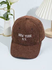 1pc Women's Letter Embroidered Baseball Cap, Fashionable Versatile Adjustable Snapback Hat For UV Protection