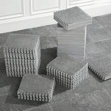 Alfombra entrelazada de espuma EVA suave, esponjosa, alfombra protectora para piso, tapete de ejercicio para niños, habitación de los niños, sala de casa, recámara, 12 piezas, color negro - gris - Ver 8