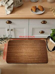1pc Faux Wood Grain Design Kitchen Mat, Brown Wooden Texture Background, Absorbent Non-Slip Kitchen Carpet, Water & Oil Absorbent, Quick Dry Kitchen Floor Mat, Indoor Entrance Doormat, Odorless Soft Thick Kitchen Floor Pad, Small Kitchen Rug, Non-Slip Kitchen Decor Carpet, Easy To Clean Entryway Welcome Mat, Suitable For Living Room, Dining Room, Kitchen, In Front Of Sink - Multicolor - View 15