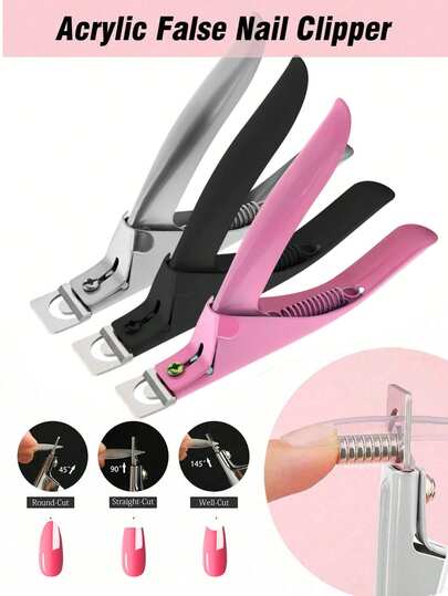 专业指甲钳，重型亚克力指甲刀和假指甲修剪器，锋利刀片可调节指甲钳，适用于沙龙、家庭和旅行美甲/修脚，非常适合美甲师、DIY 爱好者和老年人，非常适合情人节和母亲节的礼物，防滑假指甲钳带有精确的尺寸测量器，指甲钳和磁铁单独出售