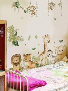 Cartoon Fox, Hedgehog, Pine Tree Wall Decals, Decorative Wall Stickers For Kids Room, Nursery, PVC Removable Wall Arts, Posters, Animals