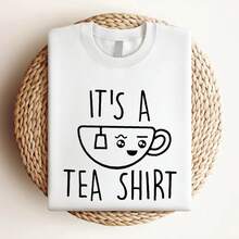 180g pure Cotton Funny Women's T-shirt,Funny T Shirt,Funny Mom Shirt,Funny T-Shirt,Funny Mom Shirts,Women Shirt,English Tea Time Shirt, Tea Time Funny Shirt Print Round Neck Short Sleeve Top For Everyday Wear women Casual Women Top Graphic Tees Stylish Summer fashion - Blanco - Ver 4
