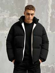 Giacca da uomo a maniche lunghe per sport all'aperto invernali, giacca a vento casual imbottita termicamente e alla moda, autunno/inverno