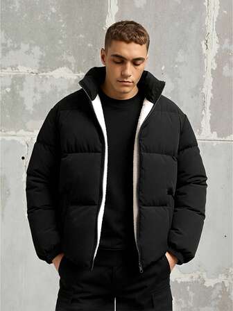 男士长袖户外运动冬季外套，保暖加厚休闲时尚防风外套，秋冬季