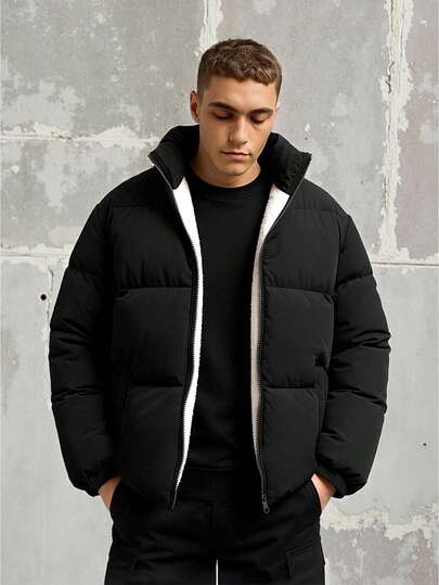 Herren Langarm Outdoor Sport Winter Jacke, thermisch gefüttert, dick, lässig und modisch, Herbst/Winter