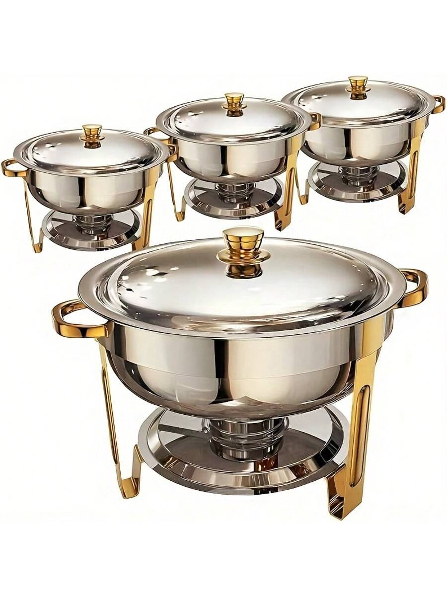 طقم صحن بوفيه من الفولاذ المقاوم للصدأ سعة 5 لتر،...